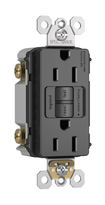 PRISE GFCI DUPLEX À AUTO-TEST RADIANT 15A AVEC PROTECTION SAFELOCK - NOIRE 