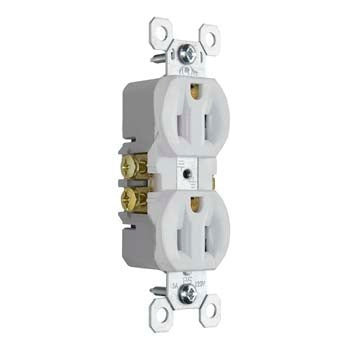 PRISE DUPLEX 15AMP 120V TAMPER-RESISTANT - BLANCHE 