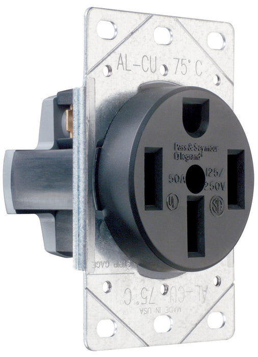PRISE ÉLETRIQUE ENCASTRÉE 50A 125/250V NEMA 14-50R POUR CUISINIÈRES/SÉCHEUSES/CHARGEURS EV