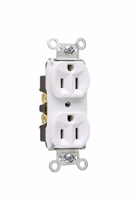 PRISE DUPLEX DE QUALITÉ SPÉCIFIQUE, 15A, 125V, À USAGE ITENSIF, FIL ARRIÈRE ET LATÉRAL - BLANCHE