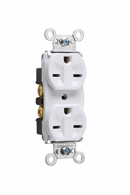 PRISE ROBUSTE DE QUALITÉ SPEC, FIL ARRIÈRE ET LATÉRAL, 15A, 250V - BLANCHE