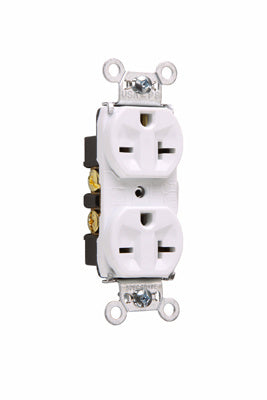 PRISE DUPLEX ROBUSTE DE QUALITÉ SPEC 20A 250V FIL ARRIÈRE ET LATÉRAL - BLANCHE