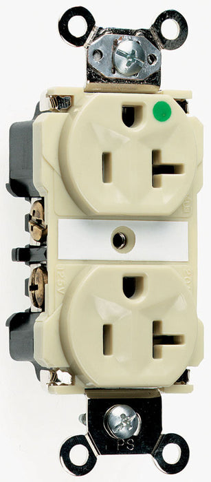 PRISE DUPLEX EXTRA RÉSISTANTE DE QUALITÉ HOSPITALIÈRE, 15A 125V, FIL ARRIÈRE ET LATÉRAL, BLANCHE