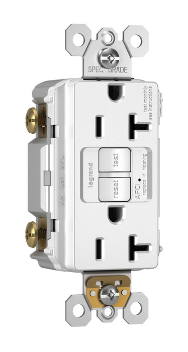 DISCONTINUÉ - PRISE AFCI DE CIRCUIT DE DÉRIVATION TAMPER-RESISTANT RADIANT® 20A - BLANC