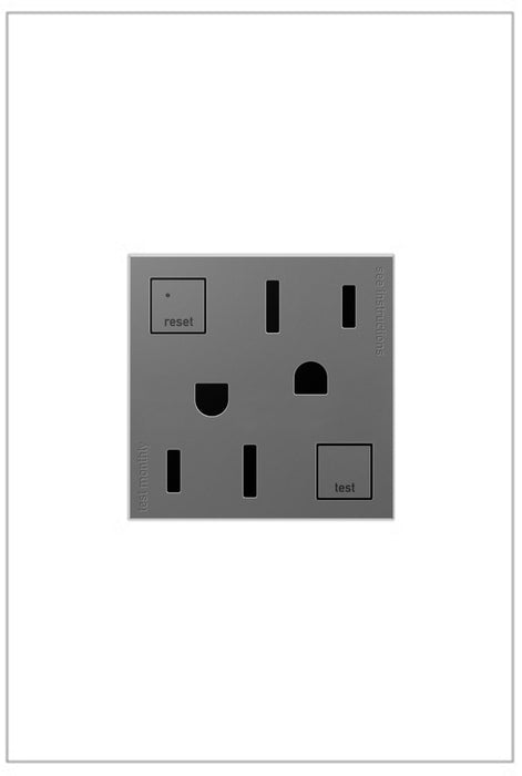 PRISE GFCI DUPLEX AUTO-TEST 15A TAMPER-RESISTANT ORNAMENTE® - MAGNÉSIUM
