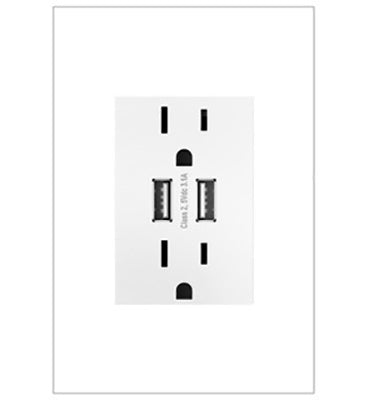 PRISE DOUBLE USB ORNAMENTE® - BLANCHE