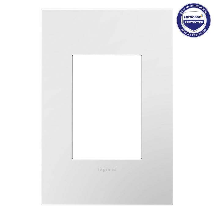 PLAQUE UN GROUPE SANS VIS ORNAMENTE® AVEC MICROBAN® - BLANC BRILLANT