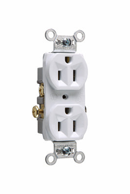 PRISE DUPLEX DE QUALITÉ COMMERCIALE 15A 125V FIL LATÉRAL - BLANCHE