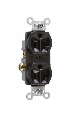 PRISE DUPLEX DE QUALITÉ COMMERCIALE 20A, 125V, FIL LATÉRAL - NOIRE
