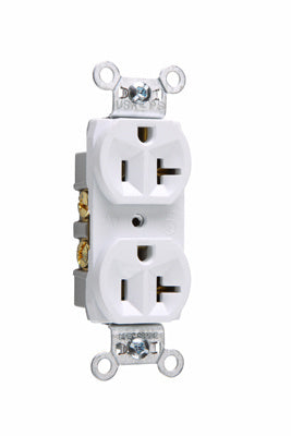 PRISE DUPLEX DE QUALITÉ COMMERCIALE, 20A, 125V, FIL LATÉRAL - BLANCHE