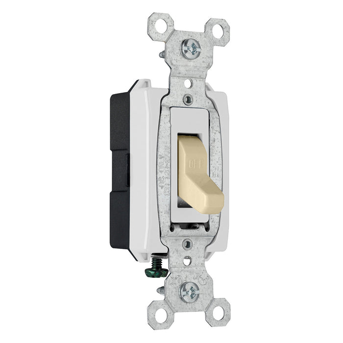 INTERRUPTEUR À BASCULE DE QUALITÉ COMMERCIALE 15A 120V/277V UNIPOLAIRE - IVOIRE