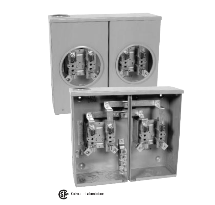 COMPTEUR DOUBLE - 200AMP SOURCE, 200A PAR POSITION, 600V MAX