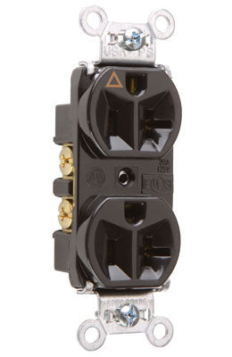 PRISE DUPLEX ISOLÉE DE QUALITÉ SPÉCIALE, 20A, 125V, AVEC FIL ARRIÈRE ET LATÉRAL - NOIRE