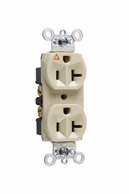 PRISE DUPLEX ISOLÉE DE QUALITÉ SPÉCIALE, 20A, 125V, AVEC FIL ARRIÈRE ET LATÉRAL - IVOIRE