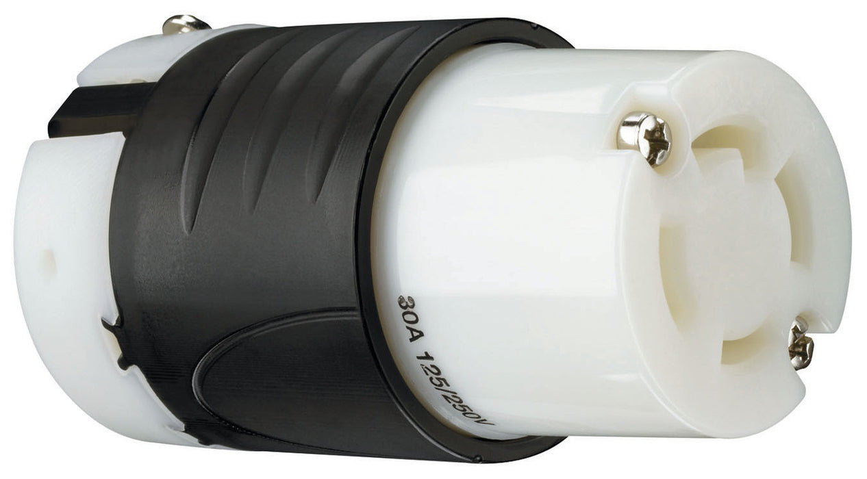 CONNECTEUR NEMA L1430 30A – DOS NOIR, CORPS AVANT BLANC