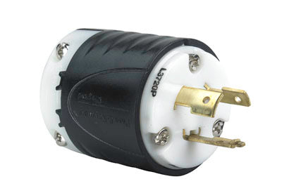 PRISE NEMA 20A L2420 - DOS NOIR, CORPS AVANT BLANC