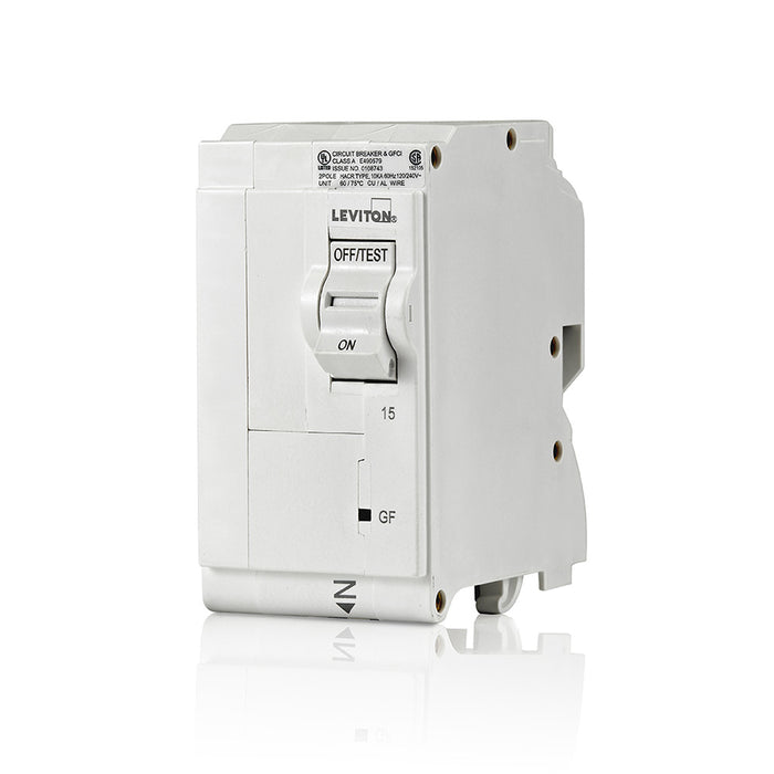 DISJONCTEUR DE DÉRIVATION MAGNÉTIQUE HYDRAULIQUE GFCI, 2 PÔLES, 15A