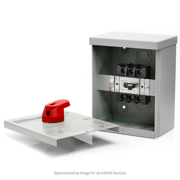 CONTRÔLEUR DE MOTEUR MANUEL, 60A, 600V, 3 PÔLES, SANS FUSIBLE