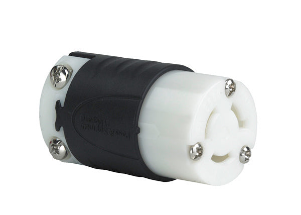 CONNECTEUR NEMA L615 15A – DOS NOIR, CORPS AVANT BLANC