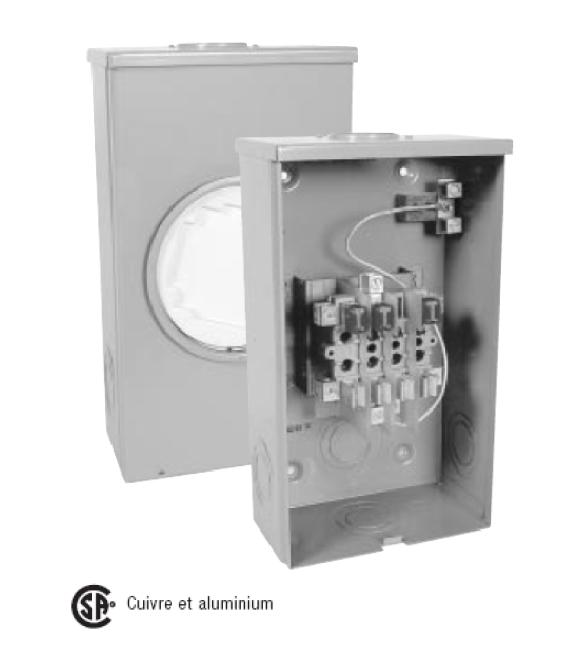 COMPTEUR 100A 600V - POLYPHASÉ 3PH - 4 FILS - AVEC NEUTRE ISOLÉ