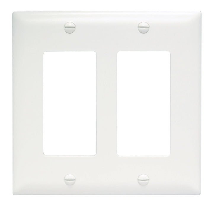 PLAQUE MURALE POUR DÉCORATEUR EN THERMOPLASTIQUE À DEUX GROUPES - BLANCHE