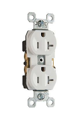 PRISE DUPLEX TAMPER RESISTANT DE QUALITÉ COMMERCIALE 20A 125V - BLANCHE