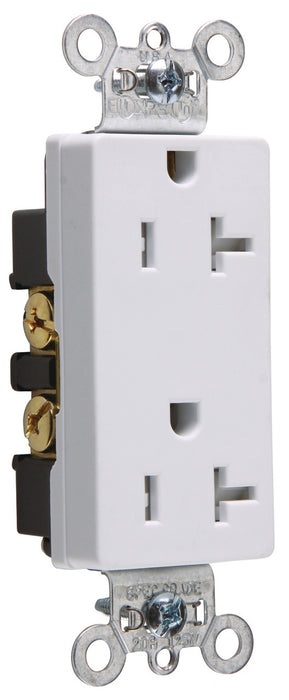 PRISE DUPLEX POUR DÉCORATEUR ROBUSTE DE QUALITÉ SPEC 20A 125V FIL ARRIÈRE ET LATÉRAL - BLANCHE