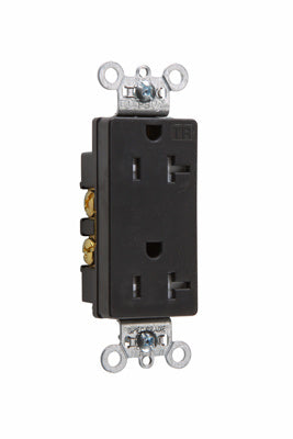 PRISE DUPLEX DÉCORATEUR ROBUSTE DE QUALITÉ SPEC 20A 125V FIL ARRIÈRE ET LATÉRAL - NOIRE
