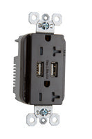 PRISE USB DE TYPE A/A TAMPER RESISTANT DE QUALITÉ SPEC 20A 125V - NOIRE
