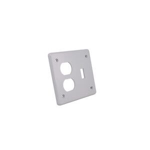 PLAQUE DOUBLE UNIVERSELLE COMBINÉE COMMUTATEUR ET PRISE