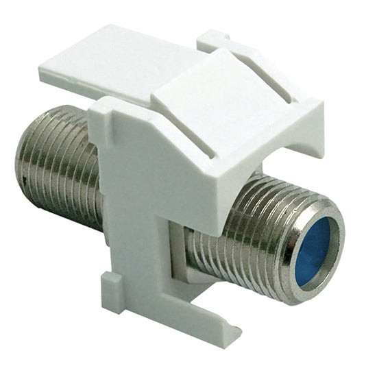CONNECTEUR F À TERMINAISON AUTOMATIQUE EN NICKEL - BLANC