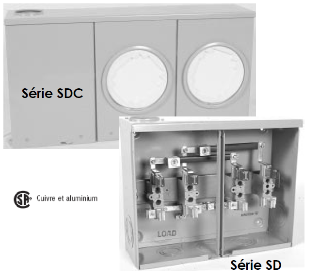 COMPTEUR 2 POSITIONS - 200AMP SOURCE, 100AMP PAR POSITION